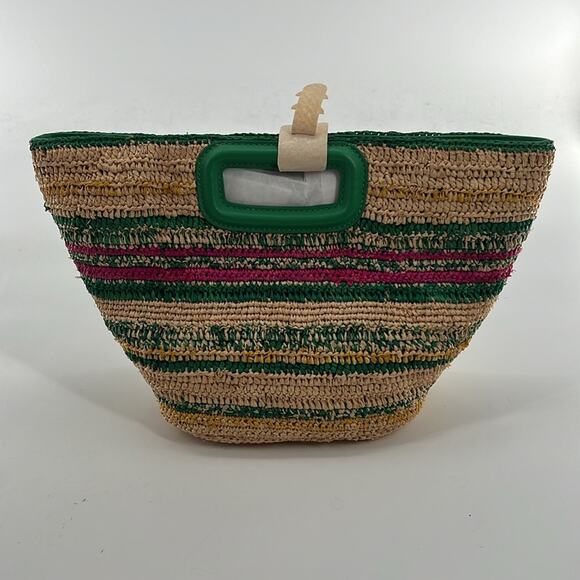 Maje Mini Striped Raffia Basket Bag - Casino Multicolor - NWT $385 MSRP - Picture 6 of 9